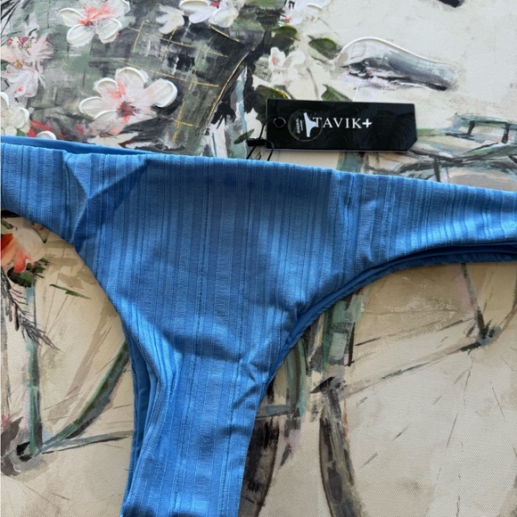 TAVIK ππ€minimal coverage Ali mini swim bottom slinky rib sea blue π - Picture 7 of 9